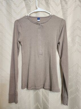 Old Navy Plush Long Sleeve Tee - Taupe